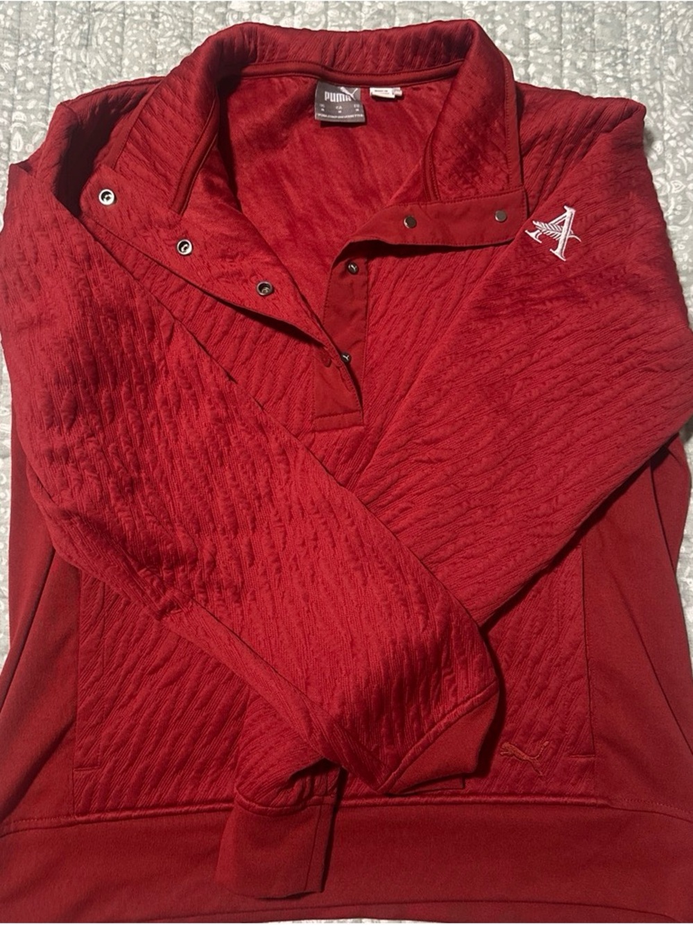 Puma Women's Deep Red Quilted Pullover Jacket